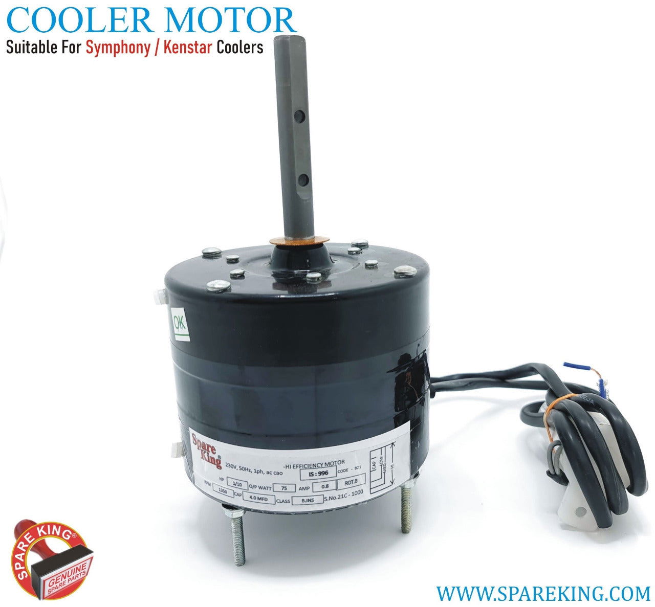 Suitable for Symphony Kenstar Cooler Motor 18 inch