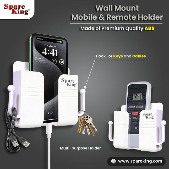 Wall mount mobile & remote holder - Spare King