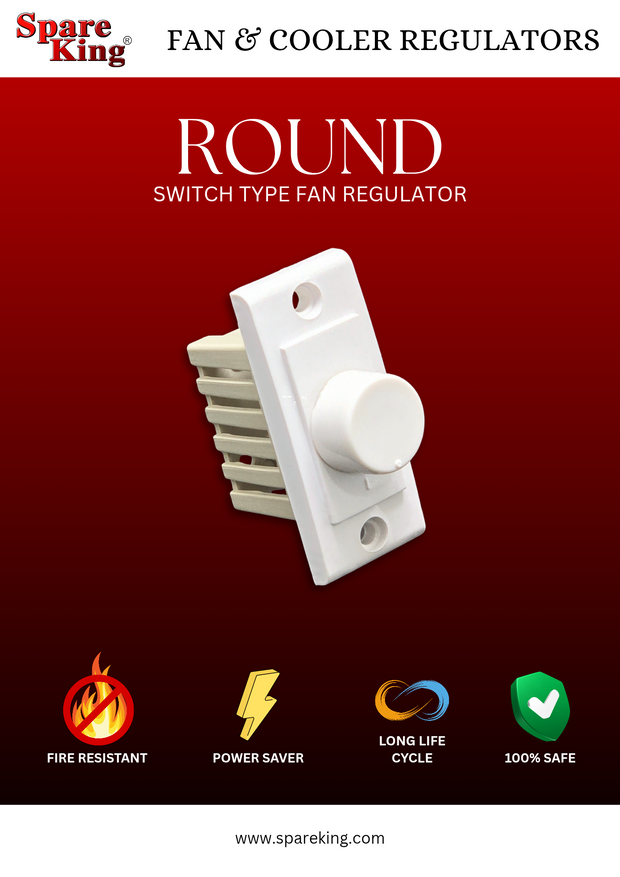 Round - Spare King Switch Type Fan Regulator - Spare King